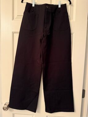 Black Wide-Leg Women's Pants - Classic High-Rise